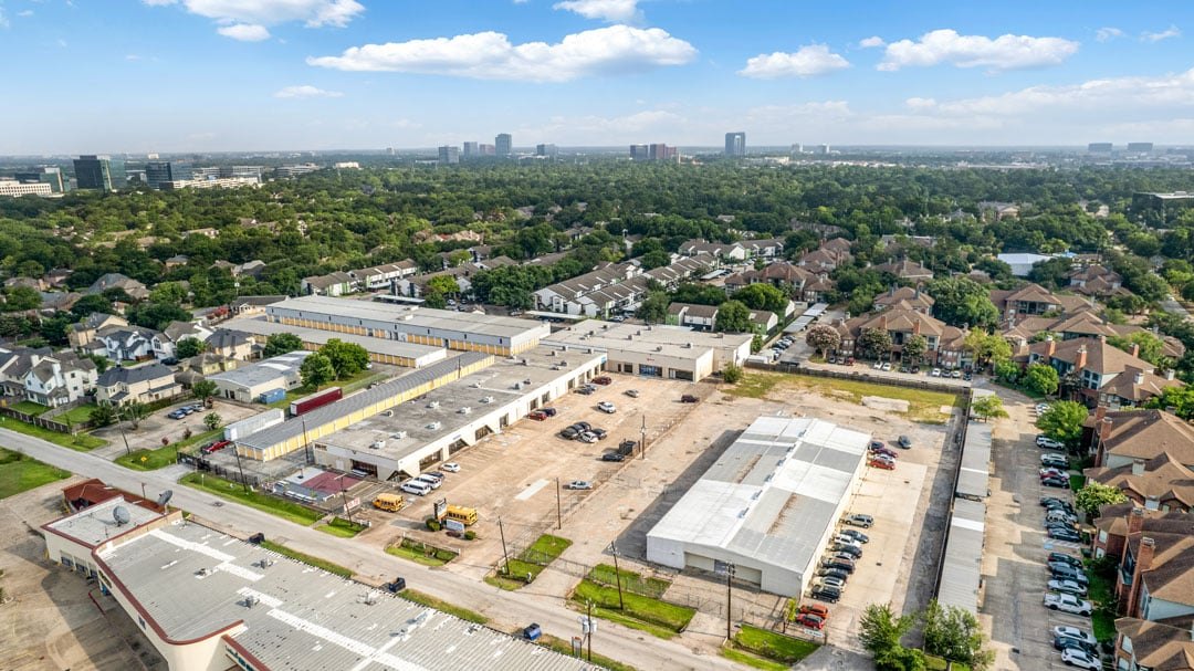 Aerial — Goar Rd business park buildings, Dairy Ashford submarket